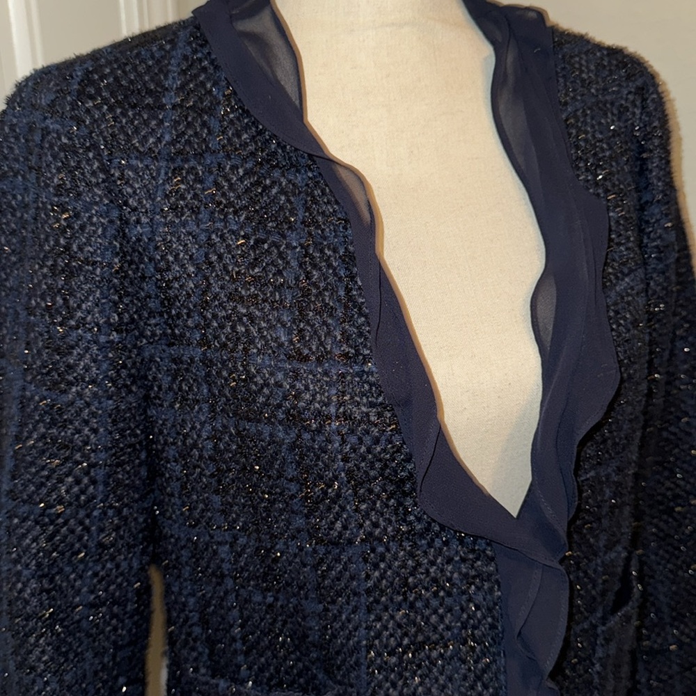 Vince Camuto Navy Sparkle Tweed Jacket